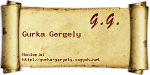Gurka Gergely névjegykártya